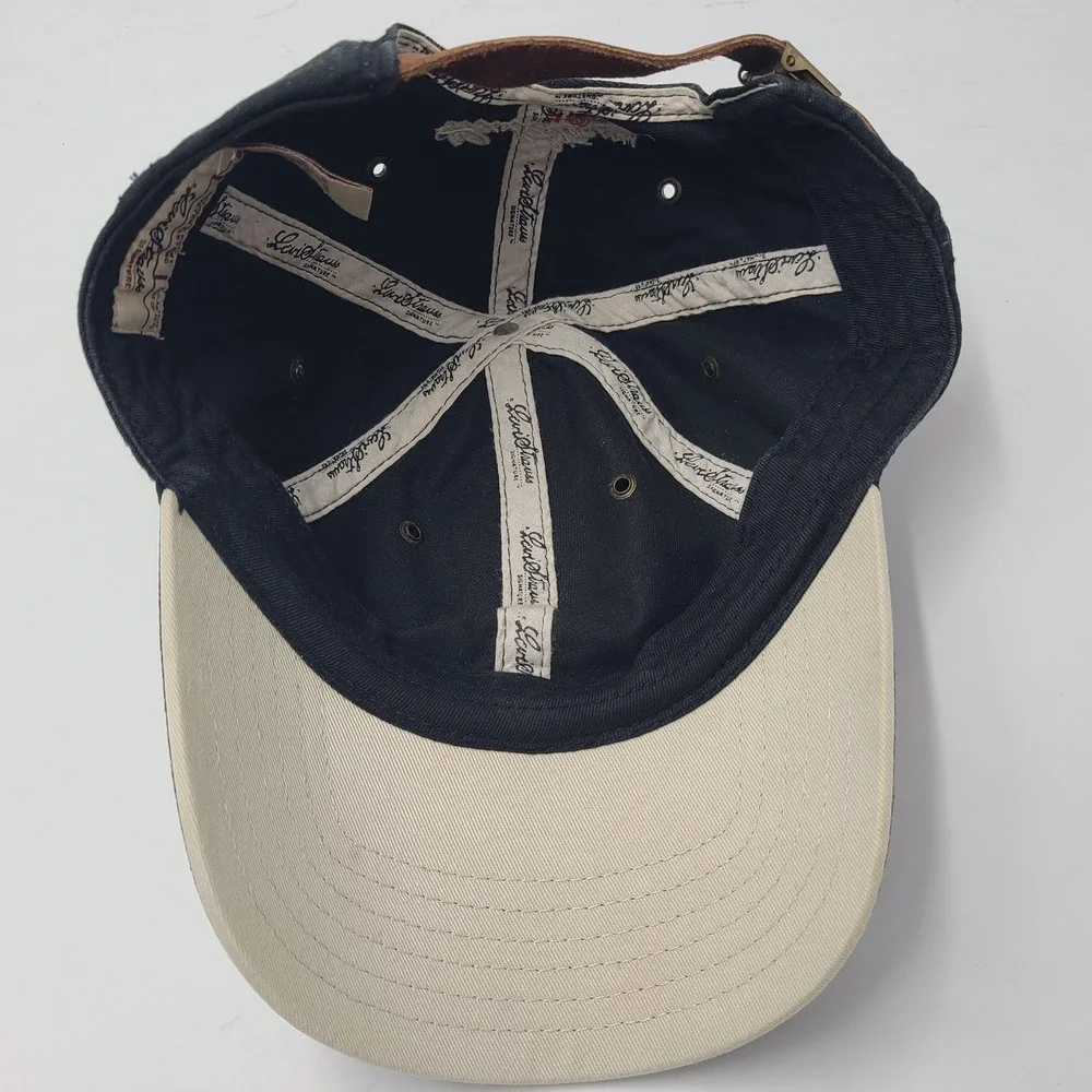 Levi Strauss Hat Strapback (Fits Small) Black Brown Leather Strap Casual Dad Men